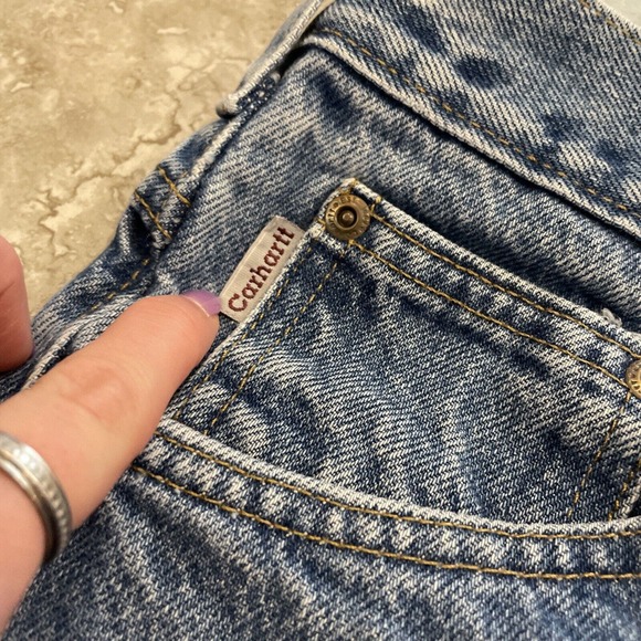 Carhartt Jeans Medium Wash Blue Denim Relaxed Fit 5 Pocket Men’s 42 x 30 - Picture 4 of 8